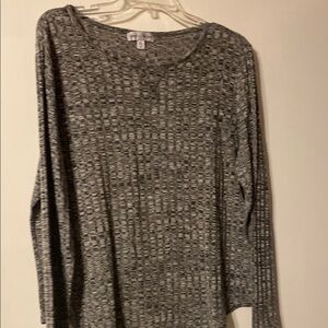 Rebecca Malone Gray Ribbed Hoodie